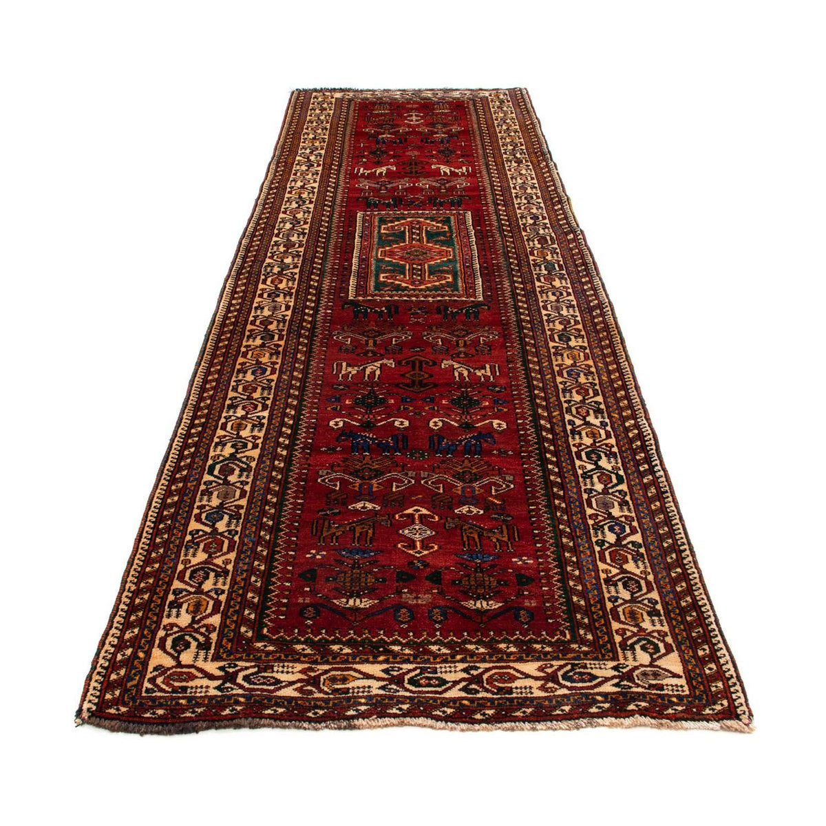 Alfombra de pasillo Alfombra persa - Nómada - 337 x 103 cm - rojo oscuro
