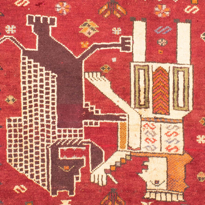 Alfombra persa - Nómada - 167 x 120 cm - rojo oscuro