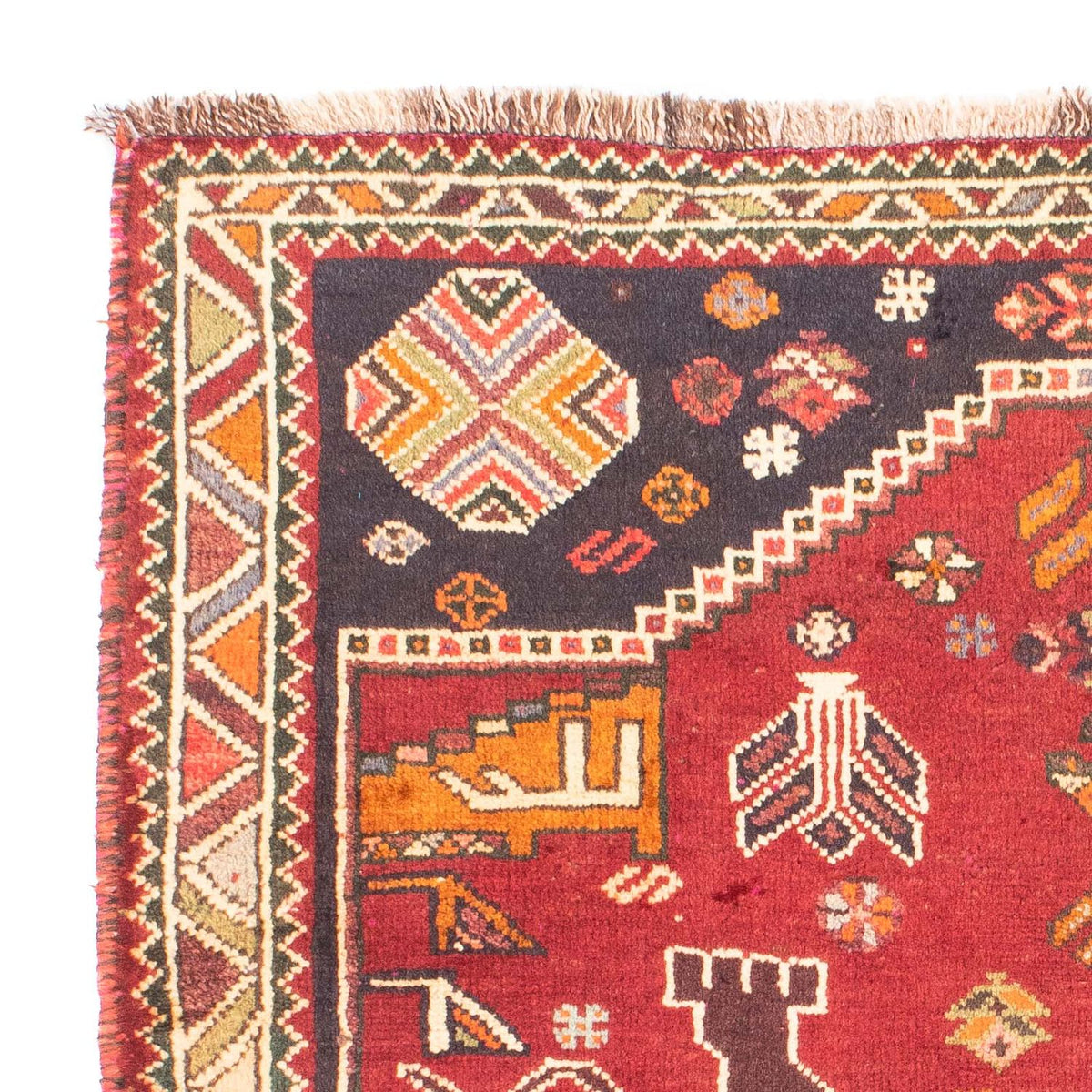 Alfombra persa - Nómada - 167 x 120 cm - rojo oscuro