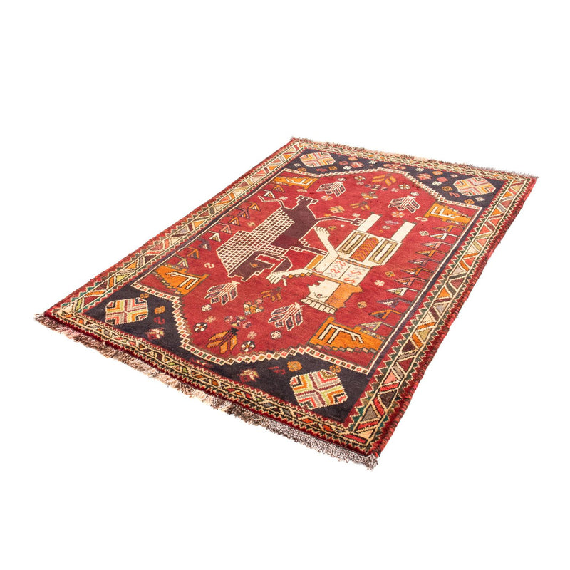 Alfombra persa - Nómada - 167 x 120 cm - rojo oscuro