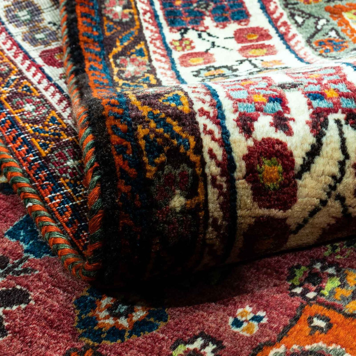 Alfombra persa - Nómada - 243 x 170 cm - rojo oscuro