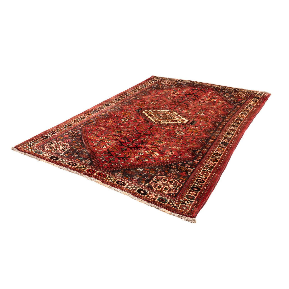 Alfombra persa - Nómada - 243 x 174 cm - rojo oscuro