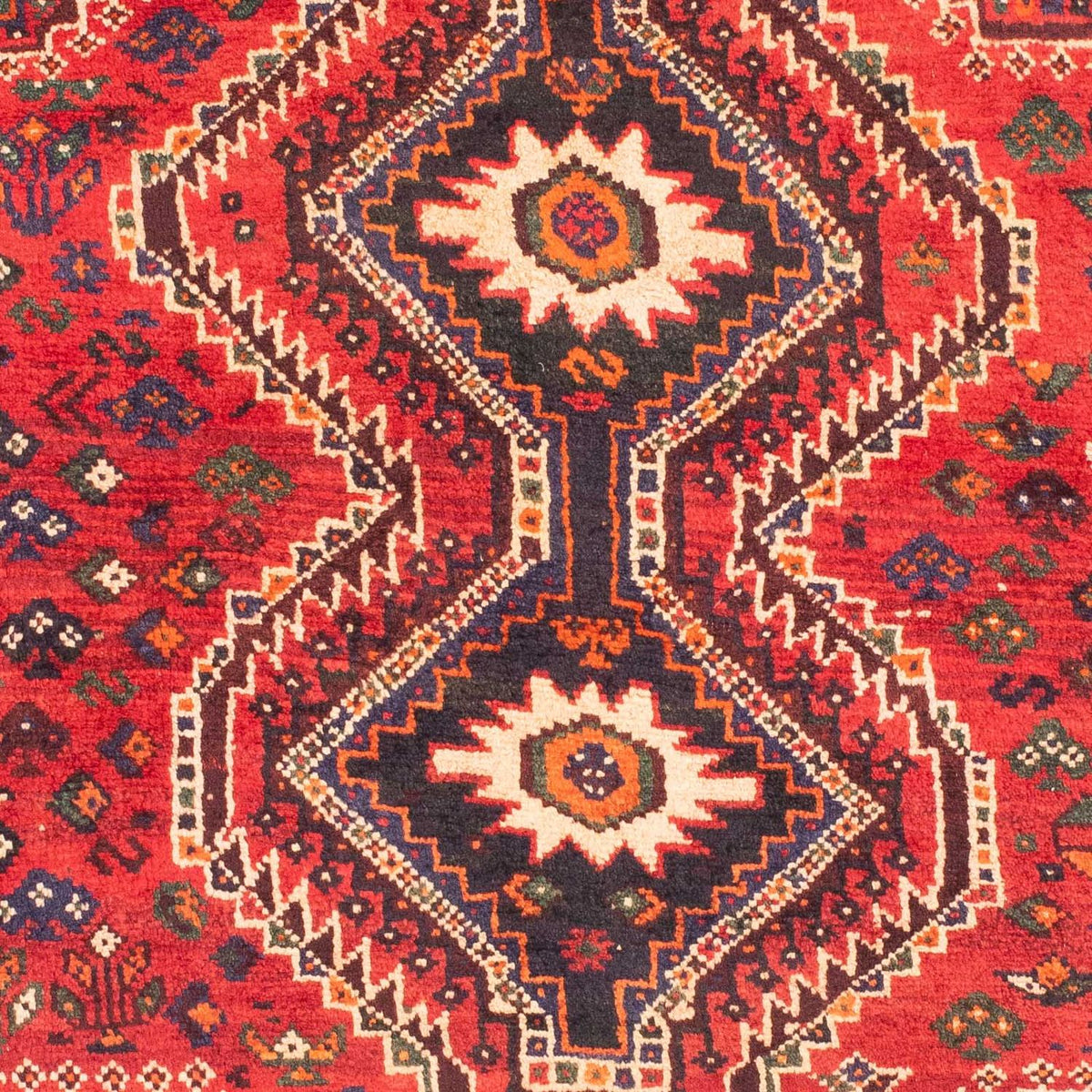 Alfombra persa - Nómada - 150 x 118 cm - rojo oscuro