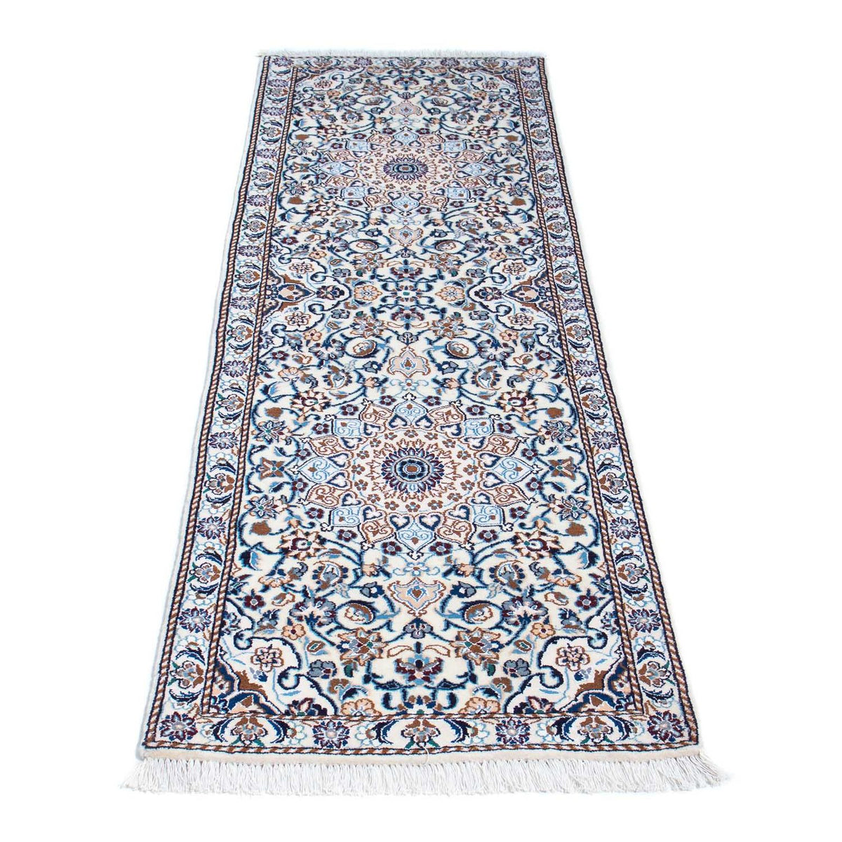 Alfombra de pasillo Alfombra Persa - Nain - Real - 196 x 59 cm - beige