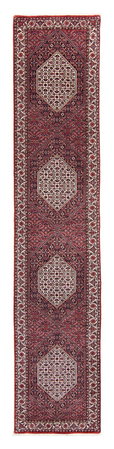 Alfombra de pasillo Alfombra persa - Bidjar - 415 x 78 cm - rojo oscuro