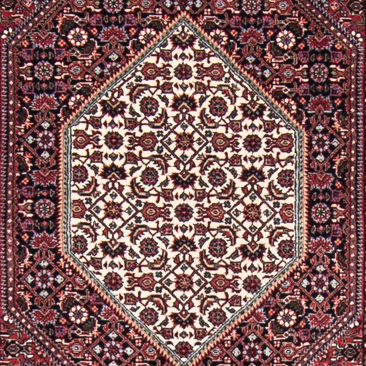Alfombra de pasillo Alfombra persa - Bidjar - 415 x 78 cm - rojo oscuro