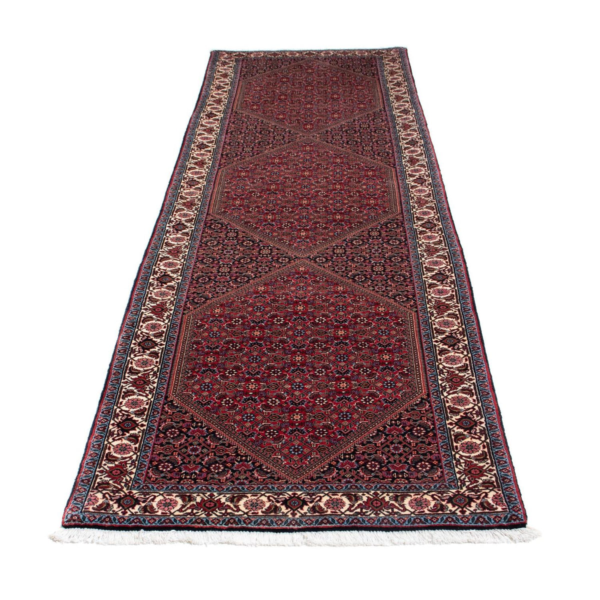 Alfombra de pasillo Alfombra persa - Bidjar - 306 x 85 cm - óxido