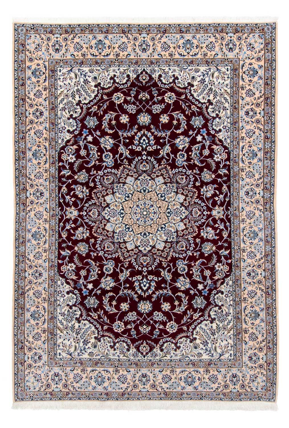 Alfombra Persa - Nain - Real - 305 x 201 cm - rojo oscuro