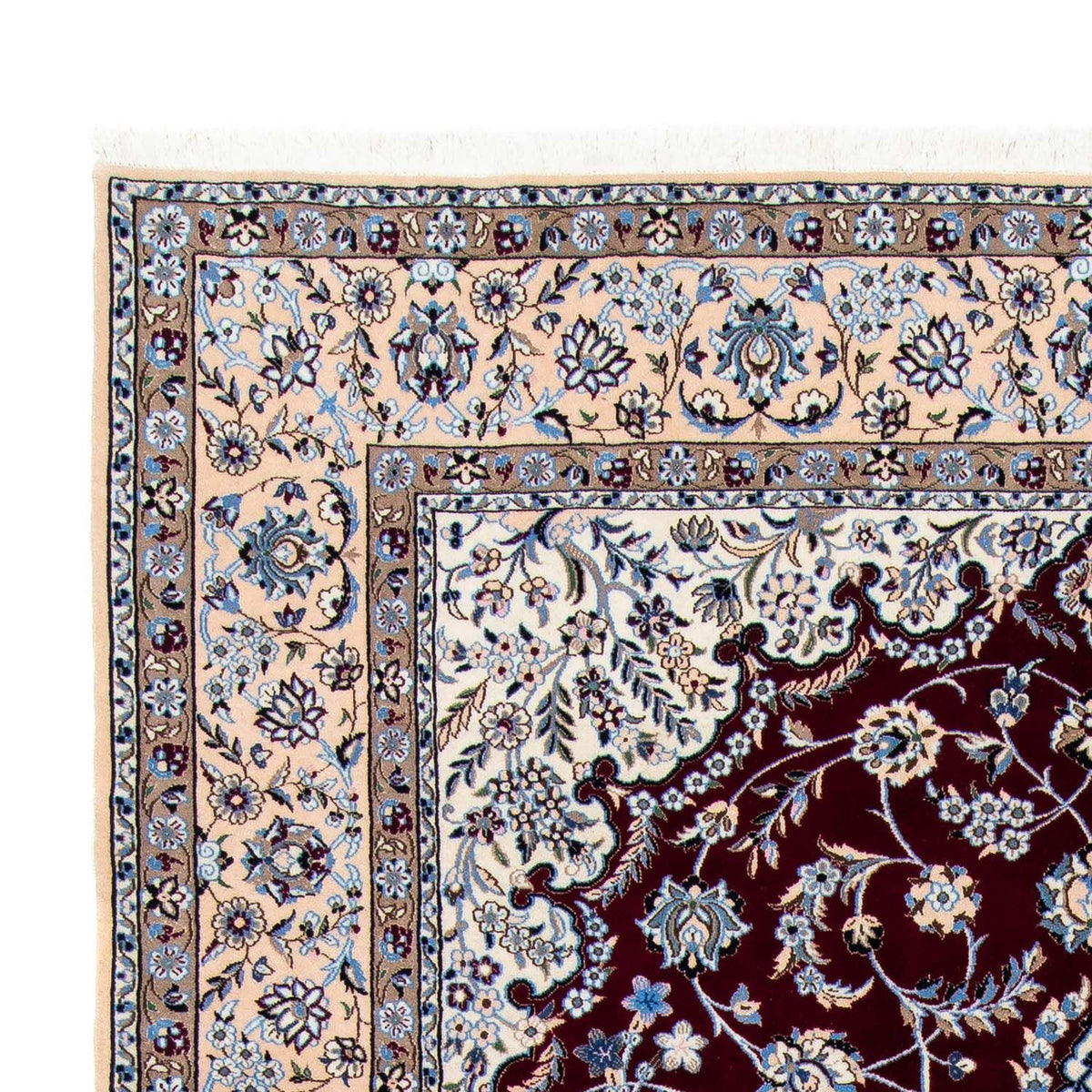 Alfombra Persa - Nain - Real - 305 x 201 cm - rojo oscuro