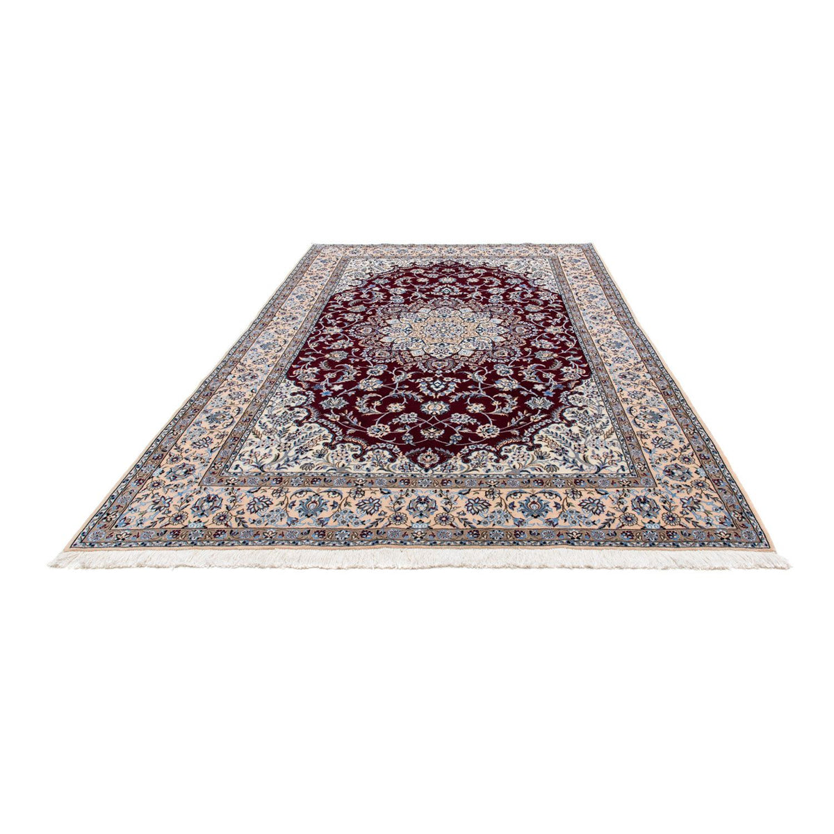 Alfombra Persa - Nain - Real - 305 x 201 cm - rojo oscuro