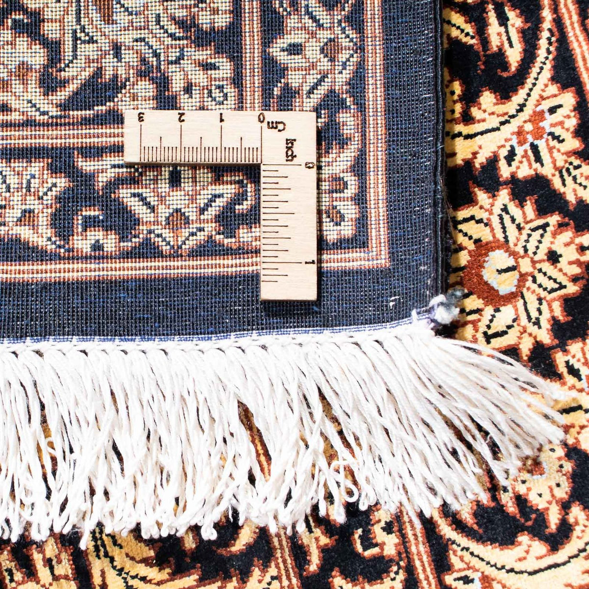 Alfombra persa - Ghom - 118 x 80 cm - azul oscuro