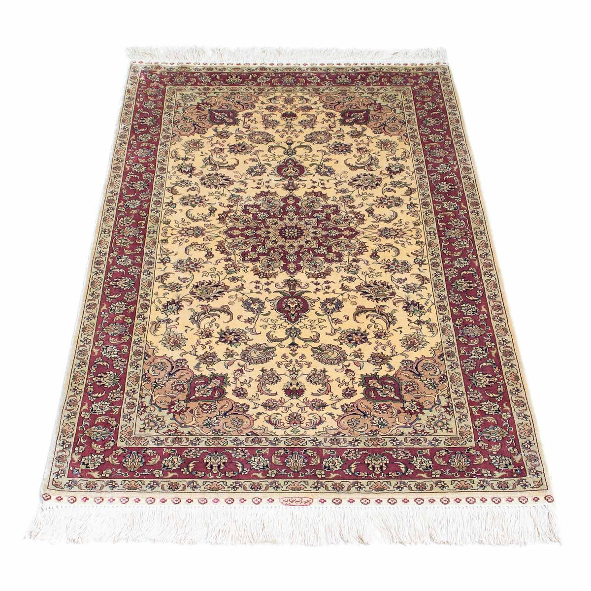 Alfombra oriental - Hereke - 122 x 69 cm - rojo oscuro
