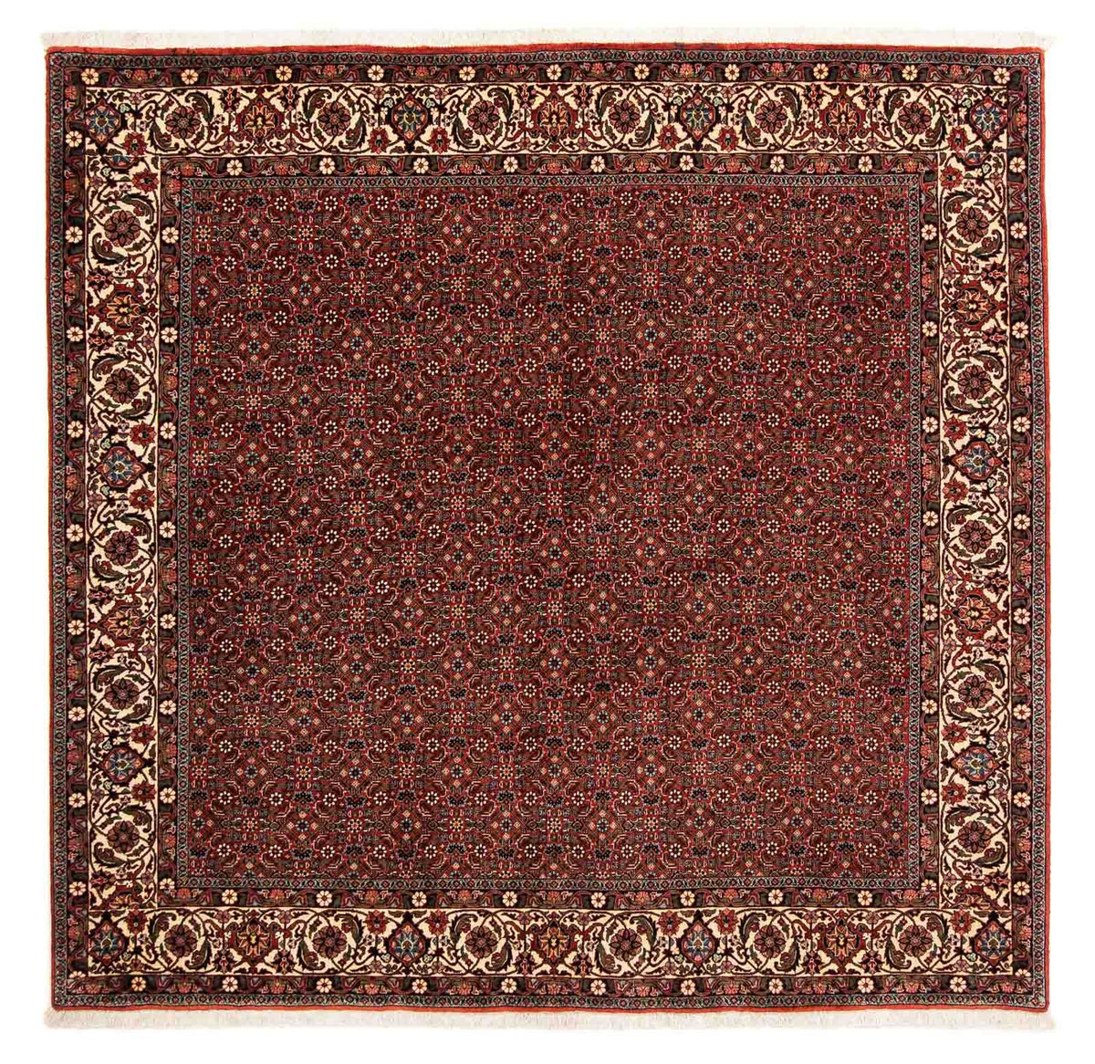 Alfombra persa - Bidjar cuadrado - 203 x 197 cm - rojo oscuro