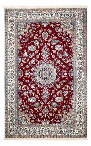 Alfombra Persa - Nain - Prima - 242 x 158 cm - rojo oscuro