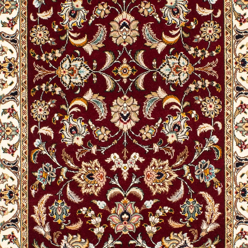 Alfombra de pasillo Alfombra Persa - Tabriz - Real - 315 x 88 cm - rojo oscuro