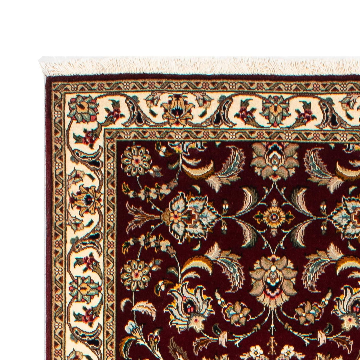 Alfombra de pasillo Alfombra Persa - Tabriz - Real - 315 x 88 cm - rojo oscuro