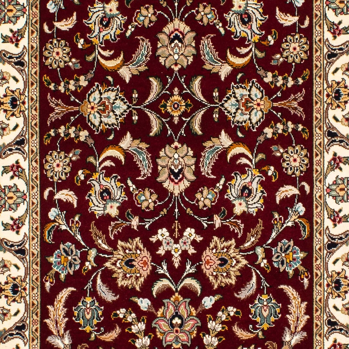 Alfombra de pasillo Alfombra Persa - Tabriz - Real - 317 x 88 cm - rojo oscuro