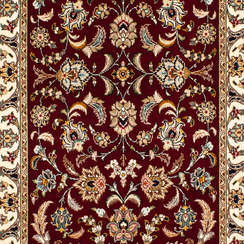 Alfombra de pasillo Alfombra Persa - Tabriz - Real - 317 x 88 cm - rojo oscuro