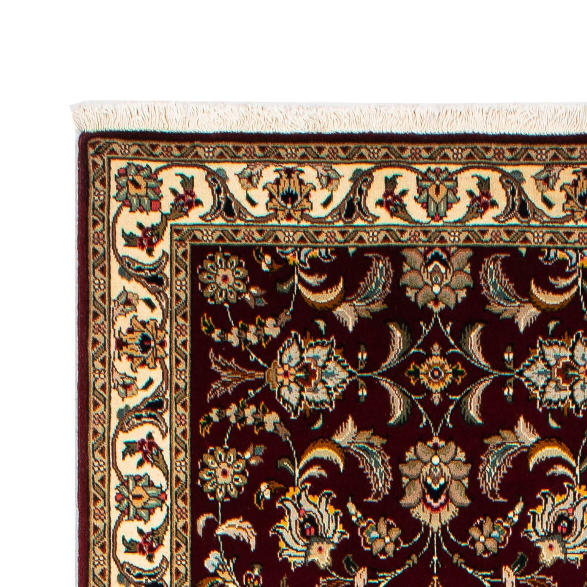 Alfombra de pasillo Alfombra Persa - Tabriz - Real - 317 x 88 cm - rojo oscuro