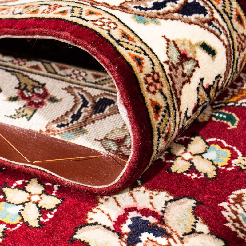 Alfombra de pasillo Alfombra Persa - Tabriz - Real - 317 x 88 cm - rojo oscuro