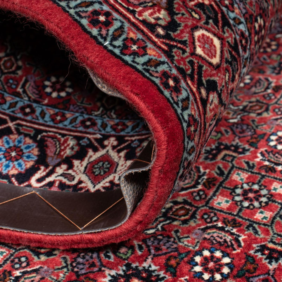 Alfombra de pasillo Alfombra persa - Bidjar - 202 x 104 cm - rojo oscuro