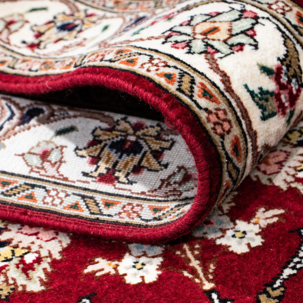 Alfombra de pasillo Alfombra Persa - Tabriz - Real - 197 x 87 cm - rojo oscuro