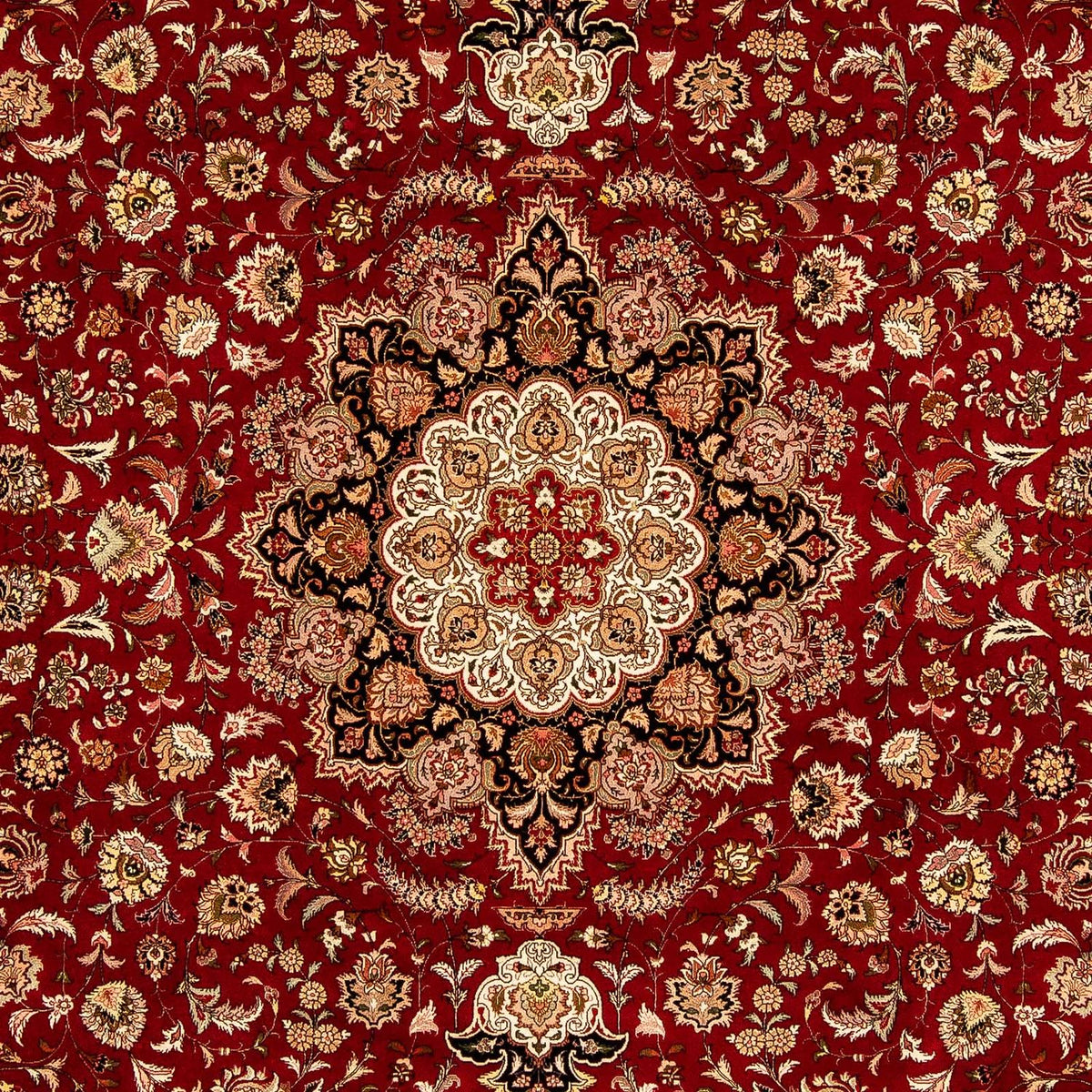 Alfombra Persa - Tabriz - Real - 342 x 251 cm - rojo oscuro