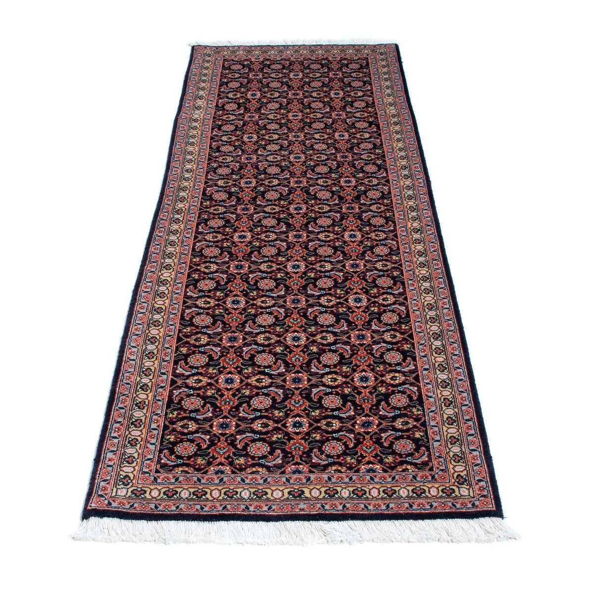 Alfombra de pasillo Alfombra persa - Tabriz - 210 x 75 cm - azul oscuro
