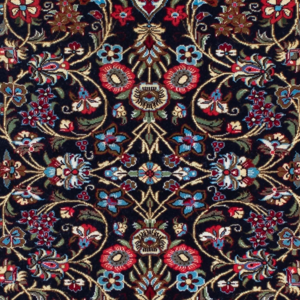 Alfombra de pasillo Alfombra persa - Ghom - 197 x 70 cm - azul oscuro