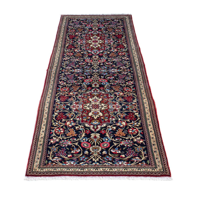 Alfombra de pasillo Alfombra persa - Ghom - 197 x 70 cm - azul oscuro