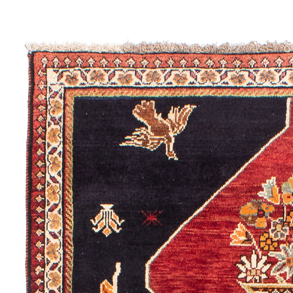 Alfombra persa - Nómada - 202 x 127 cm - azul oscuro