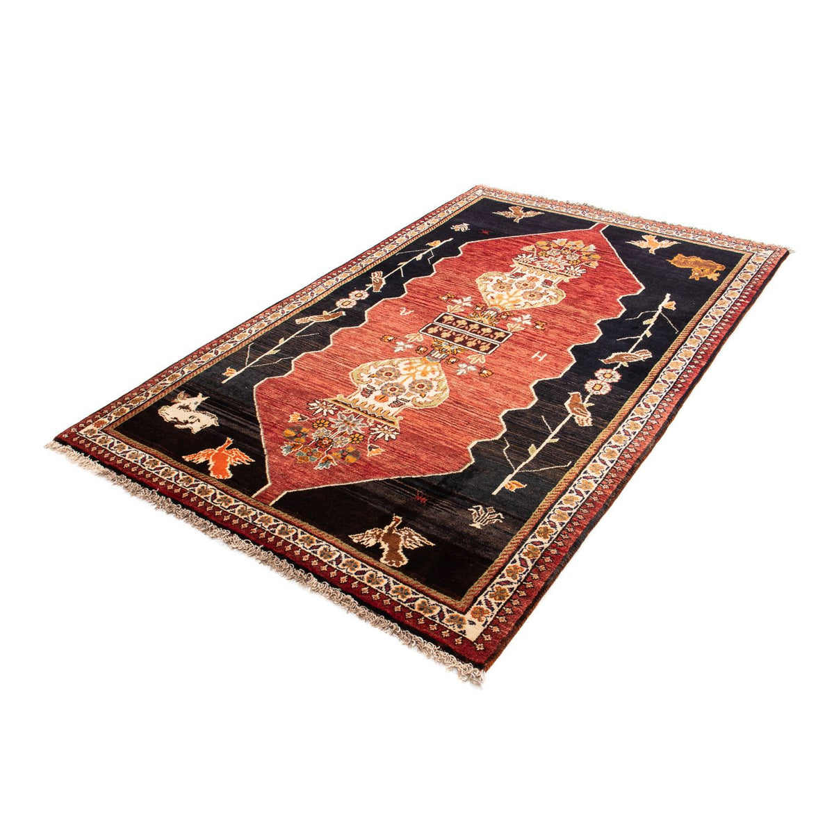 Alfombra persa - Nómada - 202 x 127 cm - azul oscuro