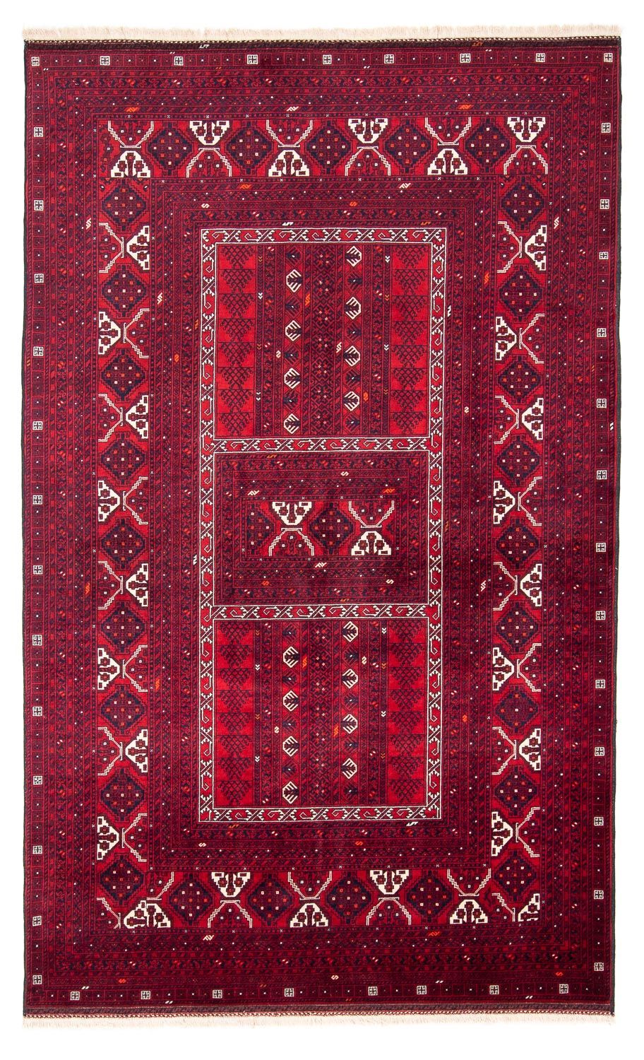 Alfombra Turkaman - 249 x 160 cm - rojo oscuro