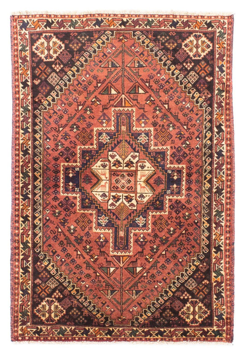 Alfombra persa - Nómada - 161 x 108 cm - rojo claro