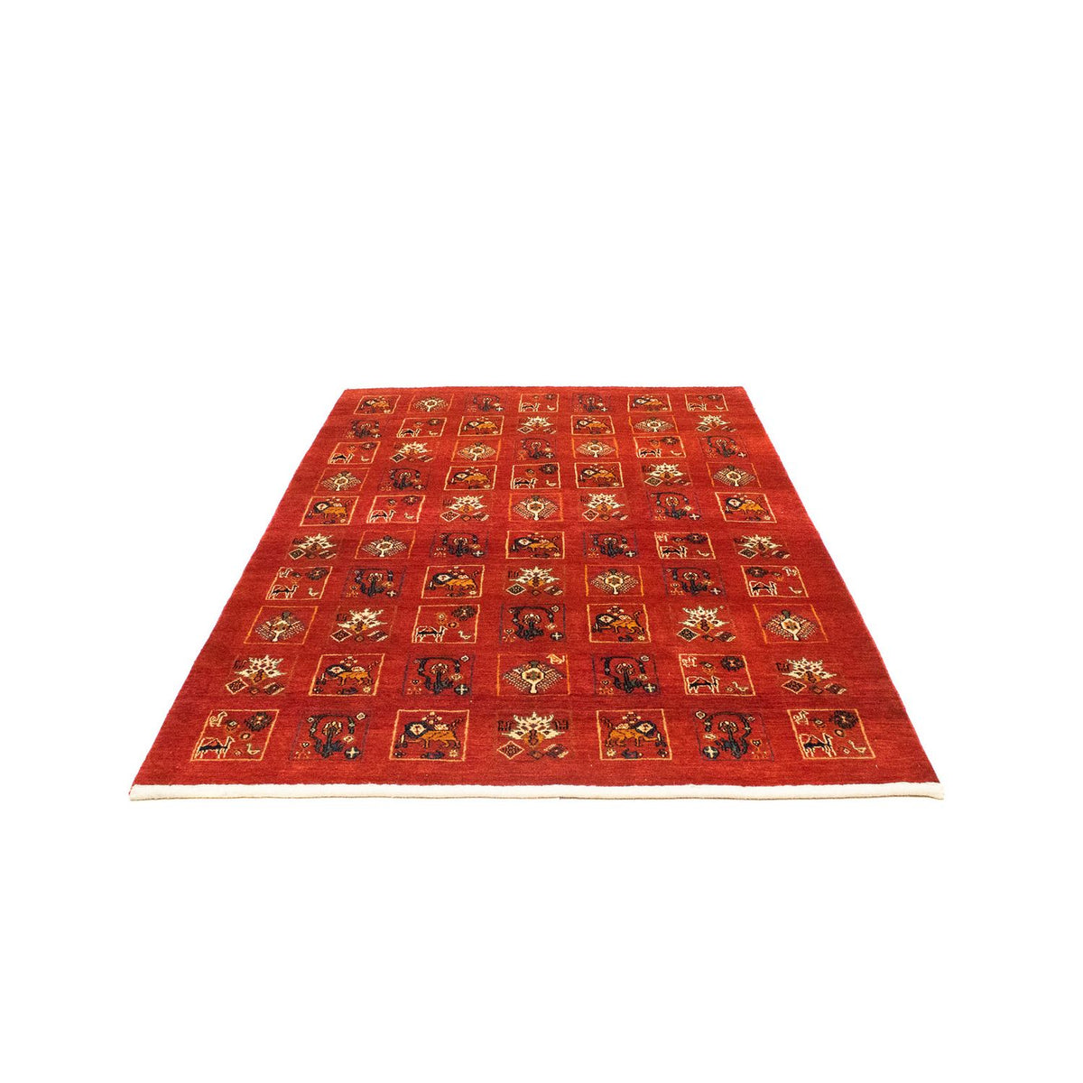 Alfombra Gabbeh - Persa Kashkuli - 214 x 145 cm - rojo oscuro