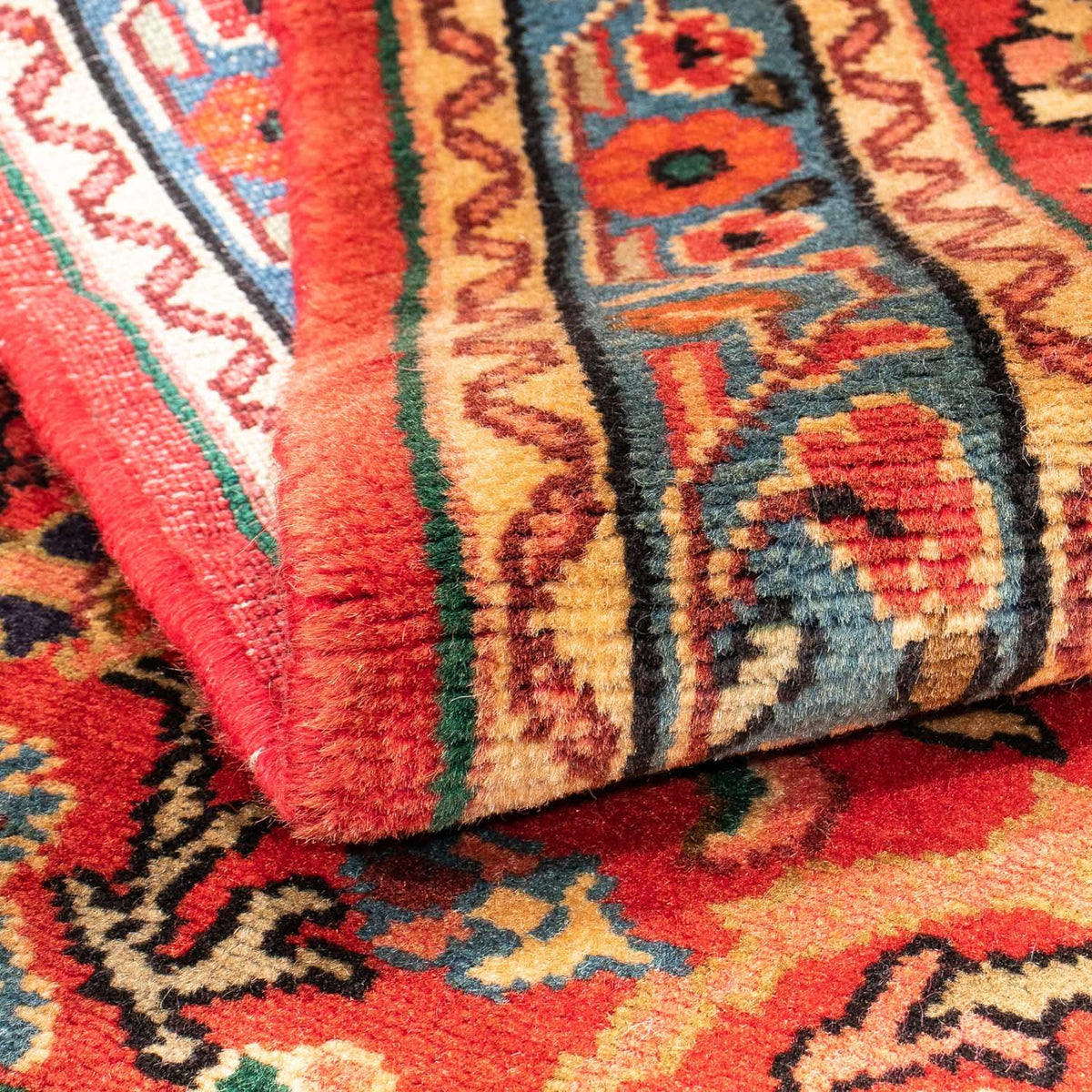 Alfombra persa - Nómada - 143 x 110 cm - rojo oscuro