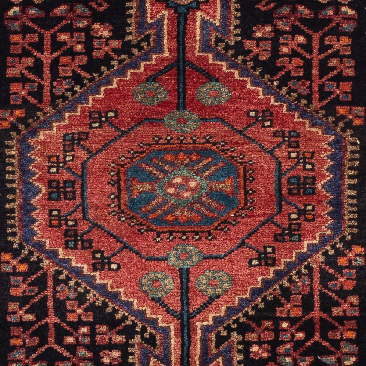 Alfombra persa - Nómada - 130 x 88 cm - azul oscuro