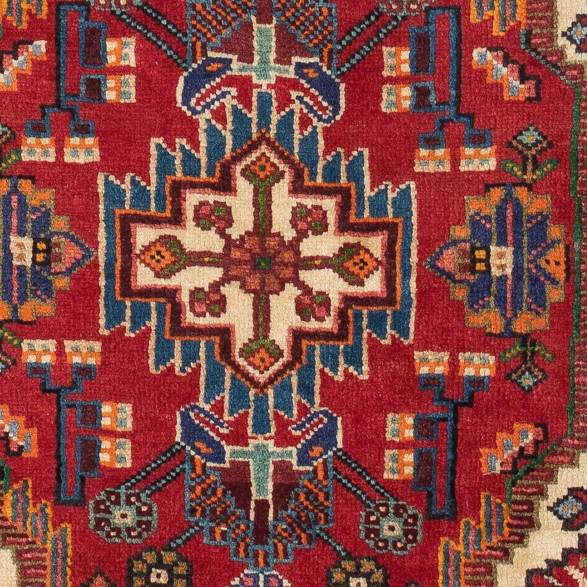 Alfombra persa - Nómada - 133 x 90 cm - rojo oscuro