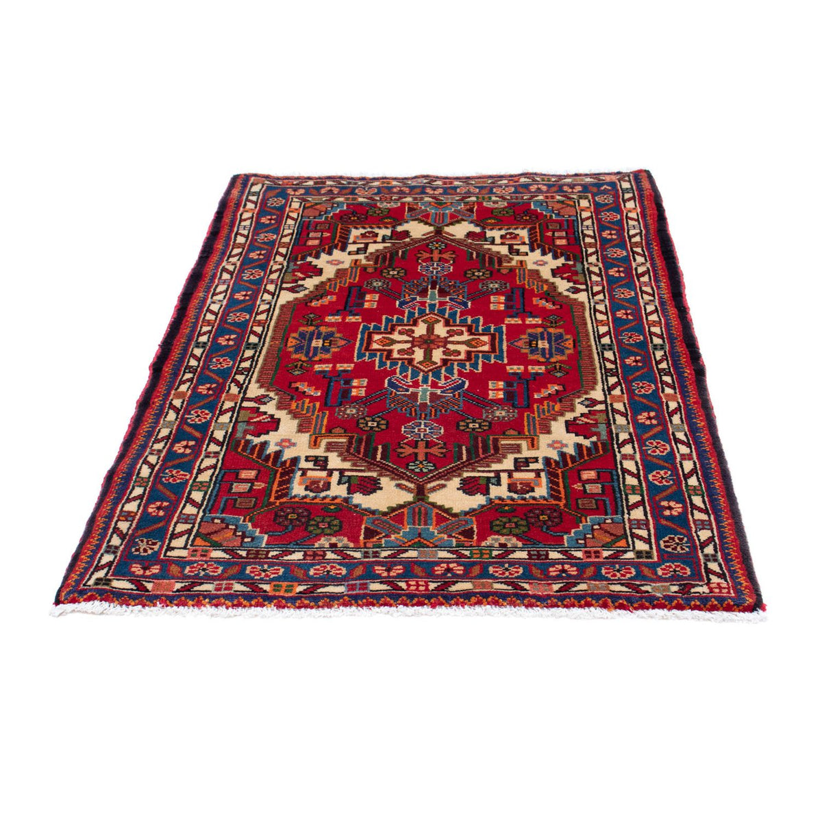 Alfombra persa - Nómada - 133 x 90 cm - rojo oscuro