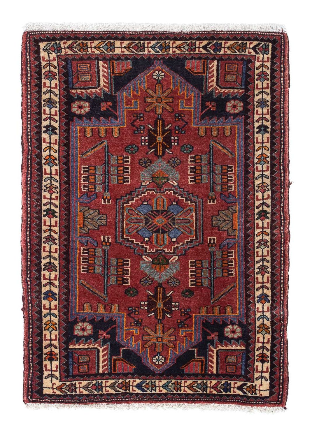 Alfombra persa - Nómada - 118 x 81 cm - rojo oscuro