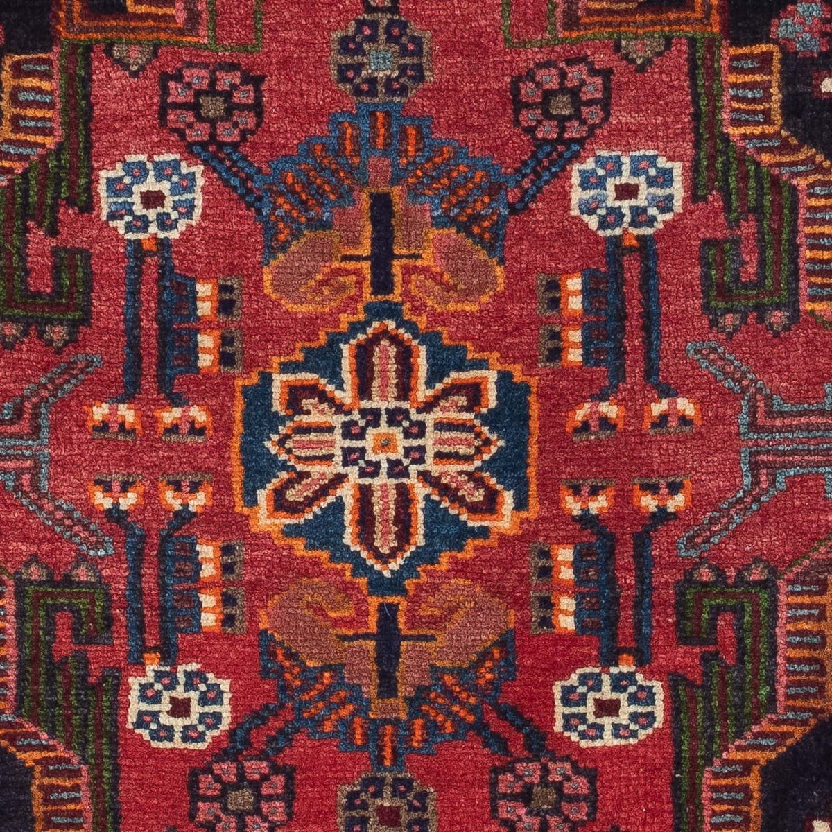 Alfombra persa - Nómada - 125 x 90 cm - rojo oscuro