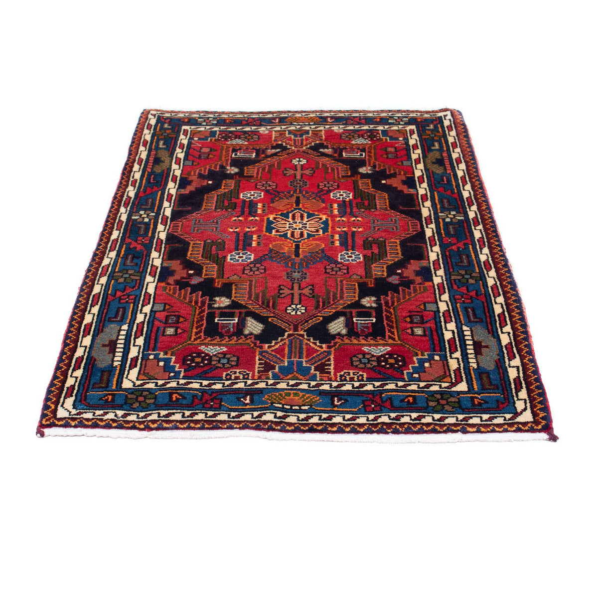 Alfombra persa - Nómada - 125 x 90 cm - rojo oscuro