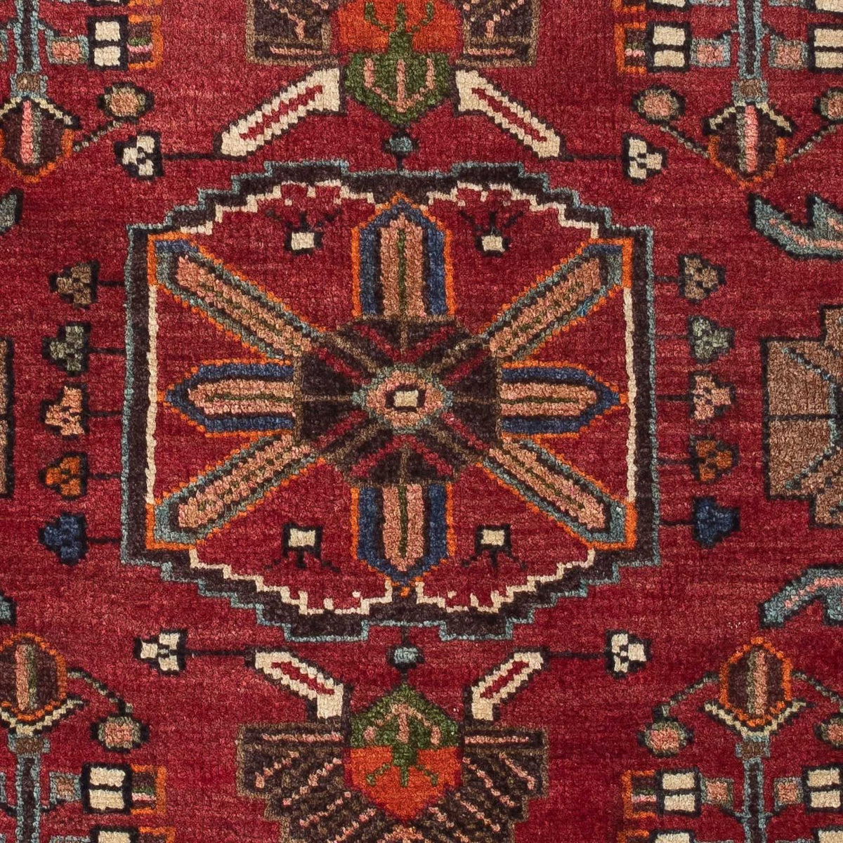 Alfombra persa - Nómada - 128 x 90 cm - rojo oscuro