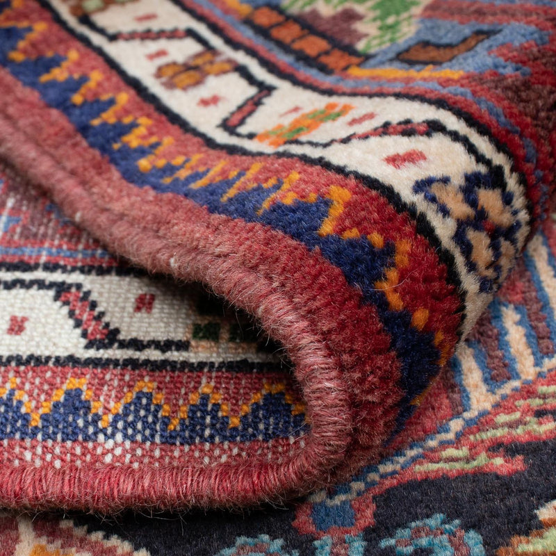 Alfombra persa - Nómada - 127 x 90 cm - rojo oscuro