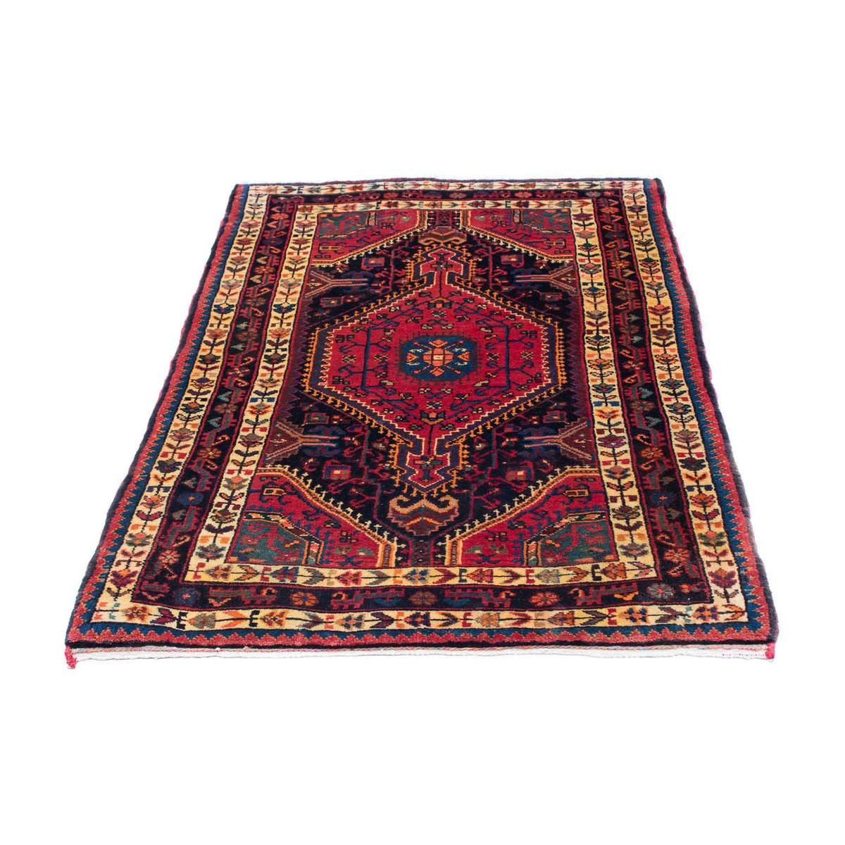 Alfombra persa - Nómada - 138 x 88 cm - rojo oscuro