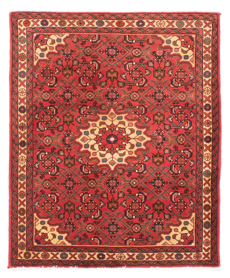 Alfombra persa - Nómada - 135 x 110 cm - rojo claro