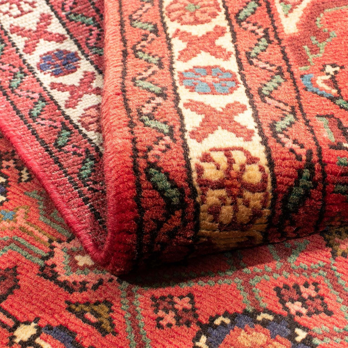 Alfombra persa - Nómada - 135 x 110 cm - rojo claro