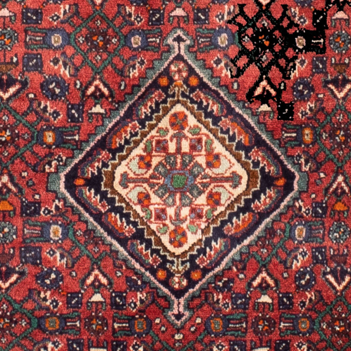 Alfombra persa - Nómada - 142 x 104 cm - rojo oscuro