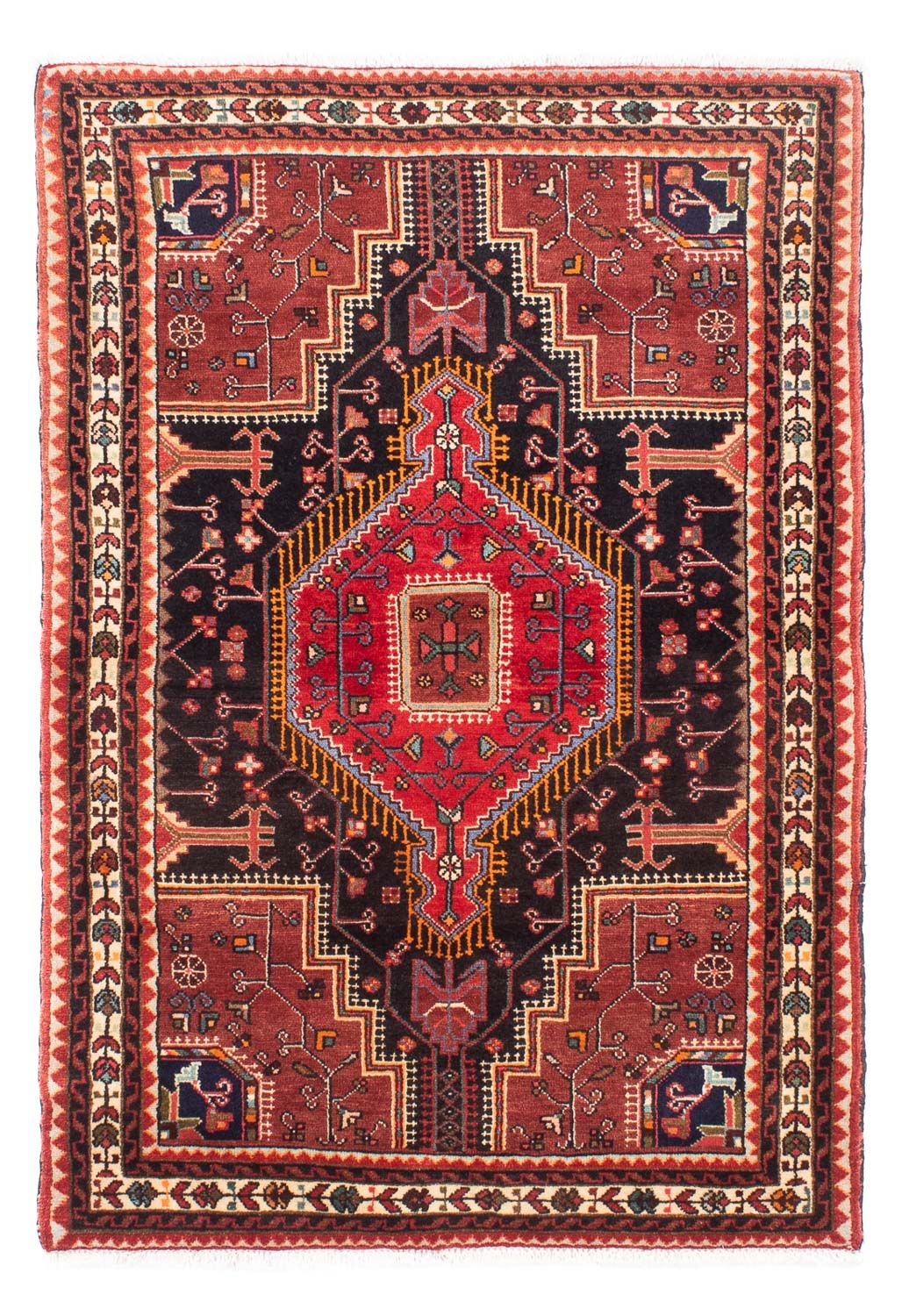 Alfombra persa - Nómada - 162 x 110 cm - azul oscuro