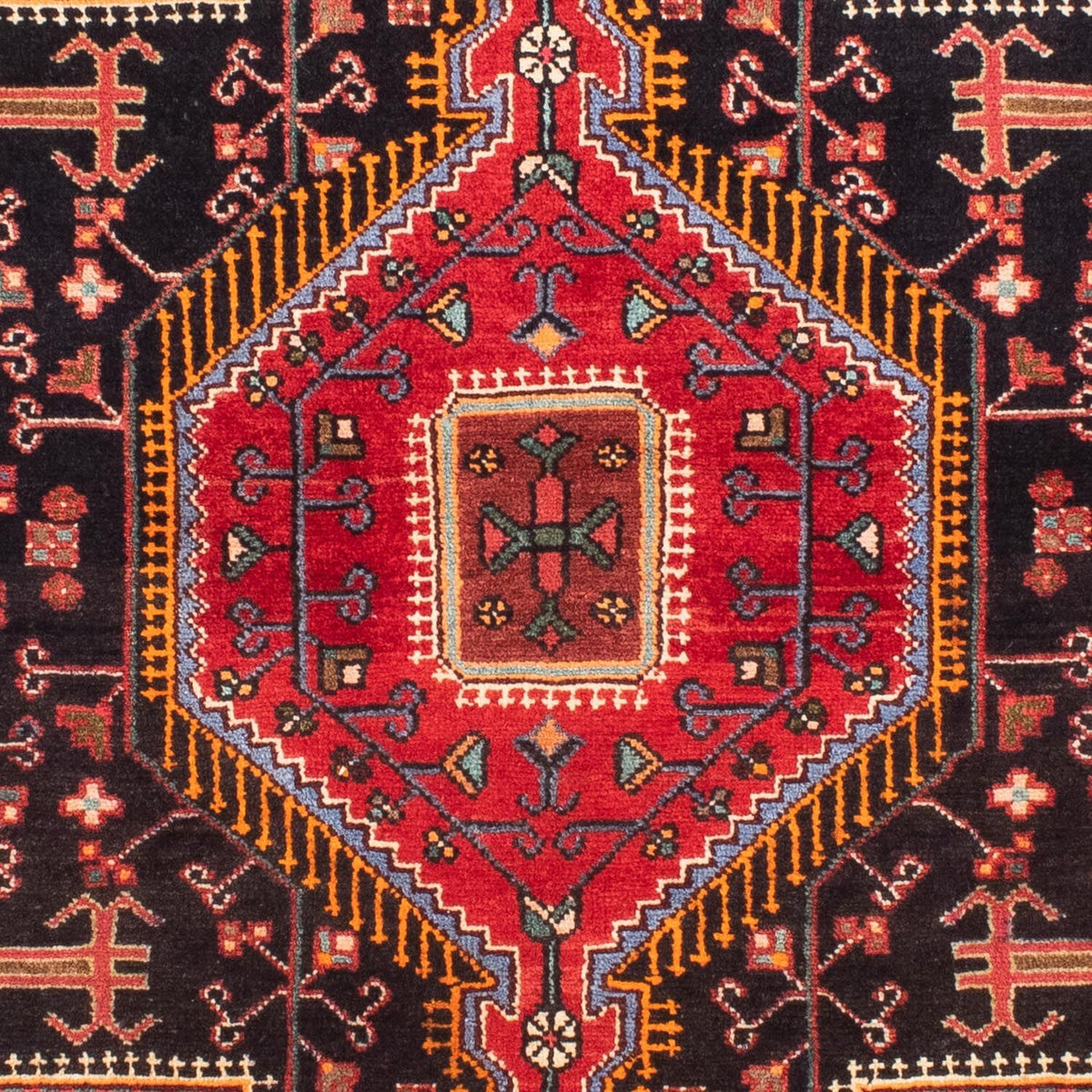 Alfombra persa - Nómada - 162 x 110 cm - azul oscuro